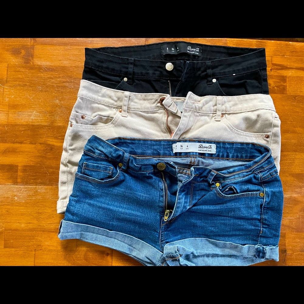 Bundled set of 3 Denim & Co shorts